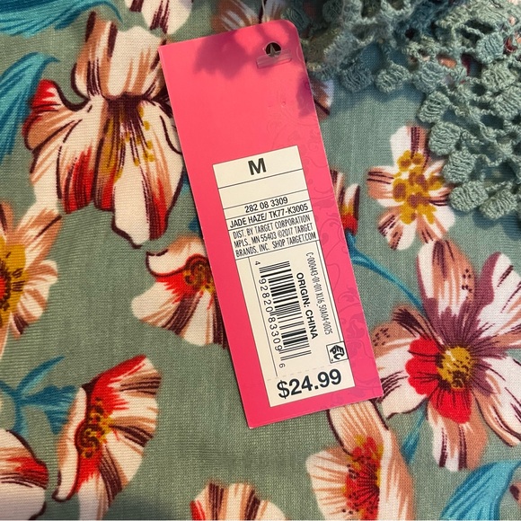 NWT Juniors’ Xhilaration Jade Haze Off the Shoulder Floral Print  Dress Size M - Picture 5 of 8